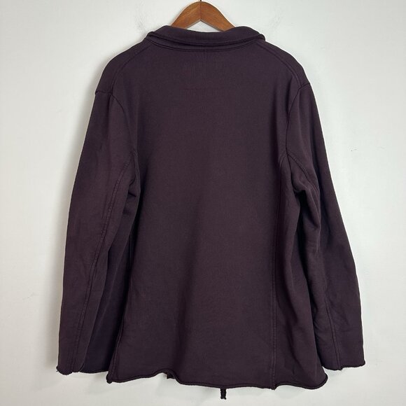 Frank & Eileen Belfast English Peacoat Triple Fleece Jacket Eggplant Large - Picture 4 of 10